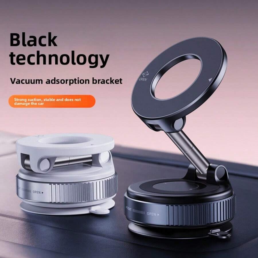 Giá đỡ điện thoại ô tô có giác hút điều chỉnh được, 1 chiếc, giá đỡ điện thoại từ tính, thích hợp cho hệ thống định vị ô tô, nhà bếp, phòng khách, phòng tắm, xoay 360°, có thể gập lại, cất giữ tiện lợi, bao gồm vòng lò xo từ tính làm quà tặng. - Màu đen mát mẻ - Xem 1