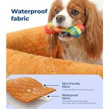 Asiento de Coche para Perros pequeños y medianos Asientos de Espuma viscoelástica para Perros de hasta 35 Libras Cama de Viaje para Mascotas con Funda Impermeable extraíble cinturón de  y - Marrn - Ver 4