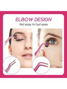 Stainless Steel Eyelash Curler With Comb, Beauty Tool Set For Eyelash Curling, Eyebrow Trimming, False Eyelash Application - Multicolor - View 5