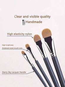 4pcs Makeup Brush Set: Angled Eyeliner Brush, Flat & Angled Brow Brush, Concealer Brush, Detail Concealer Brush - Makeup Tools: Foundation Brush, Concealer Brush, Blush Brush, Contour Brush, Highlighter Brush, Powder Brush, Essential For Makeup Enthusiasts - Multicolor - View 3