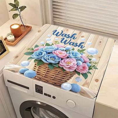 1 pieza Felpudo de cocina para secar platos con estampado de texto de grano de madera y floral, súper absorbente, oculta manchas, con respaldo de goma, multiusos para comedor y cocina, adecuado para cafetera, escurridor de platos, encimera, cafetera