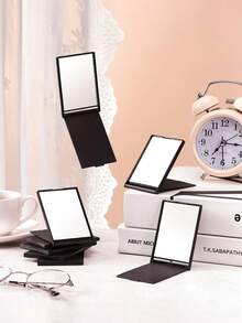 1/10pcs Foldable Portable Square Mirror, Rectangular Stand Mirror, Makeup Mirror, Daily Use Gift For Women & Girls - Multicolor - View 5