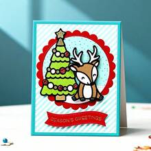 Creative Deer Dies, DIY Scrapbooking Album And Embossing Stencil, Greeting Card Making Tool, Card Paper Cutting Crafts ,Gift Card Making Template Die Cuts. - Silver - View 2