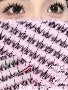 100/120pcs Self-Adhesive False Eyelash Clusters, Mixed Length Fluffy Set, No Glue Needed, Fluffy Individual False Lashes, Self-Adhesive DIY Eyelash Extension, Pre-Glued Lash Clusters, Natural Lengthening C-Curl Lash Clusters, No Glue Or Makeup Remover Needed, False Eyelashes, Lash Clusters, Individual False Lashes, Eyelashes, False Lashes - C - View 8