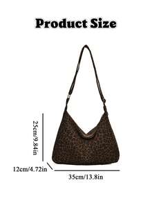 Fashion Leopard Print Handbag, Large Capacity Shoulder Bag, Essential Underarm Bag For Commuting Leopard Print Women's Wallet, Leopard Print Makes A Comeback, Stylish Leopard Print Women's Wallet For Autumn/Winter - 棕色 - 查看 8