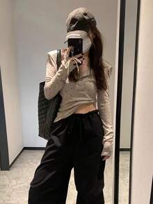 Women Tops - Khaki - View 4