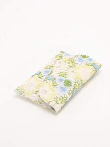 1pc Colorful Shiny PVC Sequin Floral Linen Bottom Mesh Embroidered Leaf Pattern Envelope Clutch Bag, Summer Travel Casual Beach Holiday For Women (Floral Pattern Sent Randomly) - Green - View 6