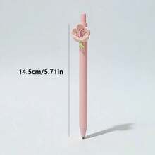 10pcs Random Floral Push-Button Pens, Cute Stationery Gift - A - View 2