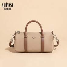 Bolso de mano de nailon tipo Boston para mujer, novedad primavera 2026, sencillo y elegante, bandolera para teléfono, ideal para ir al trabajo. - D2854# Negro - Ver 1
