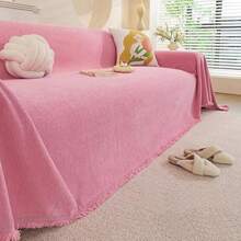 Funda de Sofá Elástica Chenille Reversible - Ultra Suave Antideslizante y Lavable Funda para Sofá de Tela Supersuave Antiarañazos Ideal Todas Las Temporadas Rosa 180x130cm/70.8x51.2 in - Rosa - Ver 8
