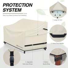 Porch Shield - Funda impermeable para sofá de asiento profundo para exteriores funda de sofá para muebles de patio 79 pulgadas de ancho x 40 de profundidad x 35 de alto color beige - Beis - Ver 4