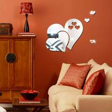 Bộ 5 miếng dán tường hình trái tim 3D, làm từ chất liệu acrylic, thích hợp trang trí phòng khách, ngày Valentine, đám cưới, bạn bè, phòng ngủ, phòng ăn, nhà bếp và trường học. - Yêu - Xem 8