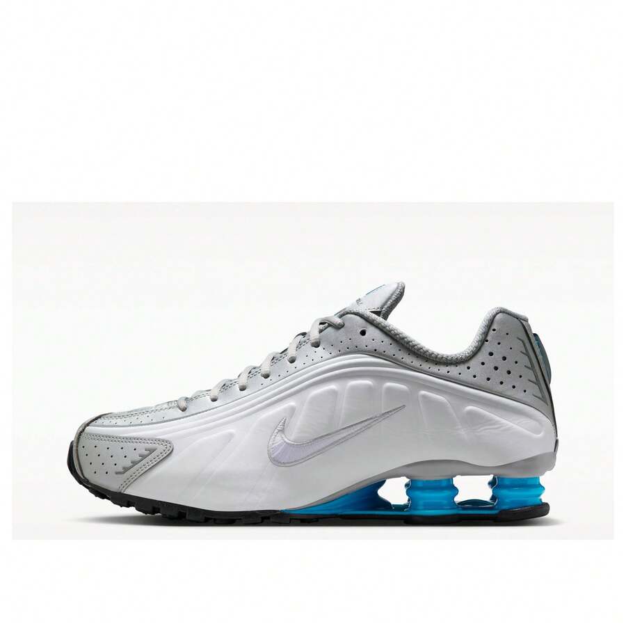 Nike Shox R4 'Metallic Silver White Blue Lagoon' - Bạc - Xem 1