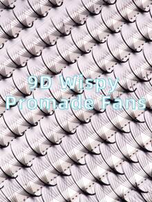 400pcs/Set 20 Rows XXL Tray D-Curl 9D 7D 5D Thin Handmade Pre-Made Fanned Lash Extension Kit, 0.07mm 8-15mm Mixed, Ultra-Narrow Tapered Base, Imported Korean PBT Fiber, Super Black Soft 5D 7D 9D Spiky Pre-Made Fanned False Eyelash Fiber - D - View 8