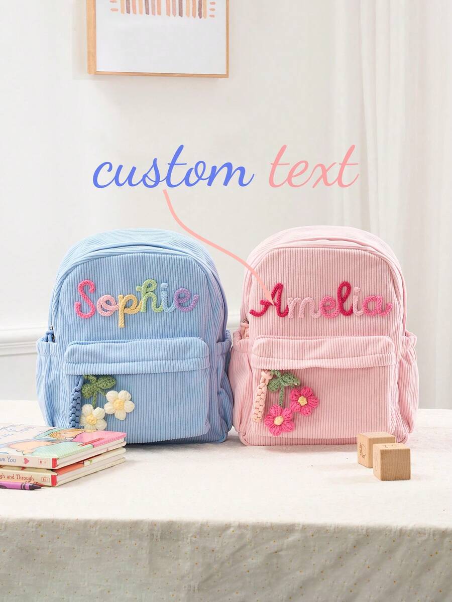 1pc Customizable Children's Backpack - Customizable Soft Felt Preschool Backpack, Baby Boy/Girl Gift - Multicolor - View 1