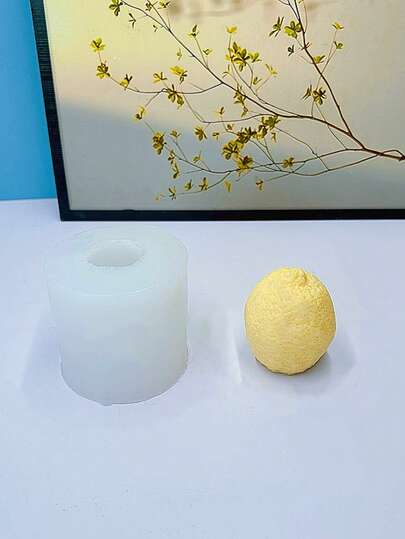 1个3D柠檬香氛蜡烛硅胶模具 DIY柠檬香氛石膏扩香石家居装饰硅胶模具