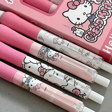 Hộp 4 bút bi gel màu hồng và trắng dễ thương - Có hình minh họa nhân vật, ngòi 0.5mm, thích hợp dùng cho văn phòng phẩm và trường học, quà tặng tuyệt vời cho học sinh, dụng cụ học tập | Thiết kế thú vị | Nhựa bền - Nhiều kiểu dáng - Xem 5