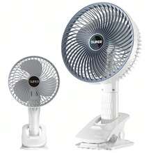 Ventilador de Mano Plegable Multifuncional con Clip para Mesa, Silencioso, Potente, Recargable y Portátil, Ideal para Hogar, Oficina, Dormitorio, Playa y Exterior - Soporte de Mano - Ver 10