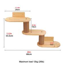 天然木质猫咪壁架，壁挂式猫抓柱，带剑麻绳，适合DIY猫咪壁挂家具，最大承重12公斤（26磅） - 杏色 - 查看 10