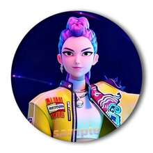 KPOP Girl Group Cartoon Merchandise Bejeweled Badge, Metal Brooch Pin - Multicolor - View 4