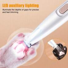 1个带LED灯的狗狗指甲磨甲器，超静音狗狗美容套装，含替换刀片，防水可充电宠物毛发修剪器，适用于小型犬猫的爪子、眼睛、耳朵、脸部和臀部，日常美容 - 彩色 - 查看 16