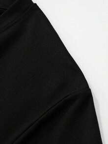 男童字母印花圆领短袖T恤 - 黑色 - 查看 6