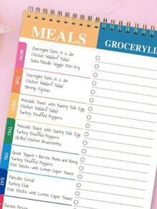 1pc Meal Planner Notebook | 5.6x8.5 Inches, 90 Pages, Weekly Meal Planner, For Organized Weekly And Daily Meal Planning - Multicolor - View 9