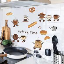 1pc Cartoon Coffee Bean Bread Kitchen Decor Sticker, Self-Adhesive Wall Decal To Beautify Kitchen - Multicolor - View 3