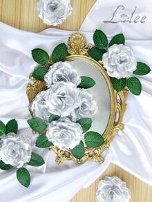 2pcs Women's Middle Eastern Festival Gold, Silver, Green, Orange, Pink, Blue Rose Flower Hair Clips, Casual Bohemian Hawaii Beach Party Elegant Halloween Christmas Accessories, Festival Outfits For Women, Girly, Christmas, Hair Accessories, Valentines Accessories, Head Accessories, Hairpin,Summer,Holiday,Travel - Multicolor - View 24