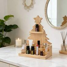 Kệ đựng đồ hình cây thông Noel đa năng bằng gỗ, giá đựng đồ trang điểm hình cây thông, kệ trưng bày tinh dầu và son môi. - Xem 8