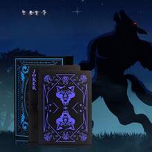 1副高品质黑色PVC塑料德州扑克牌，创意防水魔术扑克牌，可水洗 - 黑色 - 查看 4