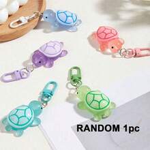 1/5 piezas Llavero colgante de tortuga marina colorida y brillante, lindo dije fluorescente de tortuga oceánica, adecuado para bolsos, carteras y llaves de coche, accesorio para estudiantes, con anillo para llaves - Multicolor - Ver 13