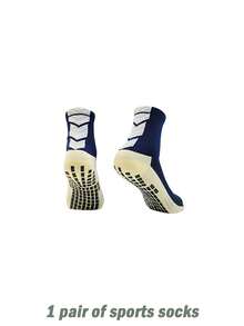 男士足球/运动袜，中筒长度，防滑点状毛巾底，透气，适合跑步、篮球、训练、运动，速干 - 彩色 - 查看 19