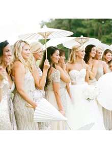 1pc Vintage White Creative Blank Paper Parasol/Umbrella, Available In 4 Sizes - Open Diameter Size,Summer,Beach,Wedding - White - View 4