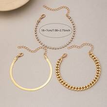 1 Set Luxury Geometric Design Chain Anklet Jewelry Set For Women - Multicolor - View 2
