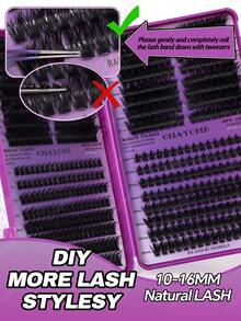 544/608 PCS Lash Extension Kit, Spikes Cluster Lashes,.Cartoon Style Eyelash Clusters, Anime Eyelash Extensions, Natural Looking Eyelash Clusters, Fairy Eyelash Clusters, Suitable For Beginners - Purple - View 8