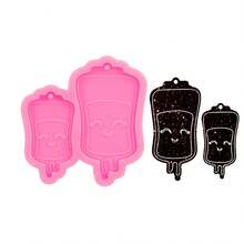 1pc Ambulance Medical Equipment Epoxy Resin Mold Syringe Saline Bag Silicone Mold Lung Epoxy Resin DIY Keychain Decoration Necklace Pendant Jewelry Making - Pink - View 10