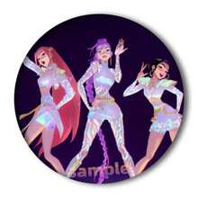 KPOP Girl Group Cartoon Merchandise Bejeweled Badge, Metal Brooch Pin - Multicolor - View 6