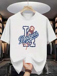 [L0s Angeles Dodgers Merchandise T-Shirt] A Must-Have Outdoor Sports T-Shirt For Baseball Fans | High-Quality Thick, Loose-Fitting T-Shirt - 白2 - 查看 3