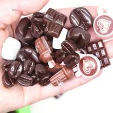 Resin Simulation Cute Coffee Bean, Coffee Cup, Chocolate DIY Hair Clips, Phone Cases, Jewelry Accessories - Multicolor - View 10