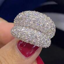 1pc Creative Wide-Band Fashionable Zirconia Inlaid Ring For Women, Suitable For Daily, Banquet, Party, Event Accessories - Ring - View 25
