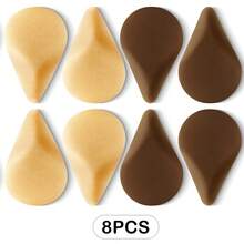 2/4/8Pcs Irregular Double Pat Makeup Sponge Black & Beige Combo Latex-Free Flawless Finish Beauty Sponge For Daily Commute Party Makeup Beginner Friendly - Multicolor - View 12