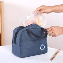 Bolsa Térmica Portátil Marmita Viagem Necessaire Lancheira Térmica Design fofo com estampa de ursinho Isolamento térmico que mantém a temperatura dos alimentos Alça prática para transportar Fácil de limpar Resistente e durável para uso diário - Rosa chiclete - Visão 2
