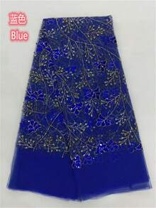 2026 High-Quality Fashion Elegant French Embroidered Handmade Beaded Lace Fabric With Sequins, African Nigerian Wedding Party Material, 5 Yards/1 Yard - A - View 1