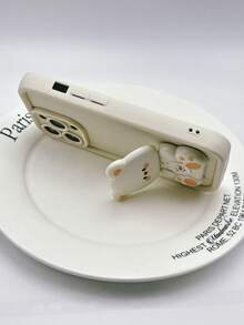 1个可爱白色手机壳，带小熊支架，兼容三星Galaxy - 白色 - 查看 2