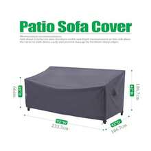 FandJ Outdoor - Funda de sofá para patio resistente al agua antirayos UV 92 pulgadas de ancho x 42 pulgadas de profundidad x 42 pulgadas de alto - Gris - Ver 2