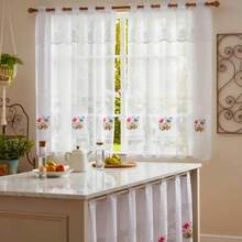 Kitchen Lace Curtain Transfer 2.50cm X 1.20cm Curtain For 2m Rod - 花 2 - 查看 4