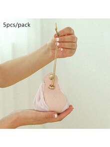 1pc Velvet Gift Packaging Bag, Leather Handle Wedding Candy Pouch, Drawstring Velvet Gift Bag, High-End Wedding Favor Bag - Multicolor - View 13