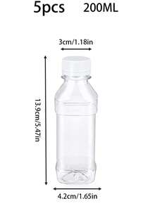5个装水瓶、塑料果汁瓶、透明大容量饮料容器、防漏瓶、大容量果汁瓶、创意容器，适用于盛装冰沙、果汁、牛奶和自制饮品 - 無色 - 查看 6