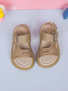 1 Đôi dép xăng đan đế bằng mềm mại, màu kaki dễ thương, kiểu dáng trẻ em, có khóa dán, đa năng, phù hợp cho bé trai và bé gái, thích hợp cho mùa xuân/hè. - Màu Khaki - Xem 5